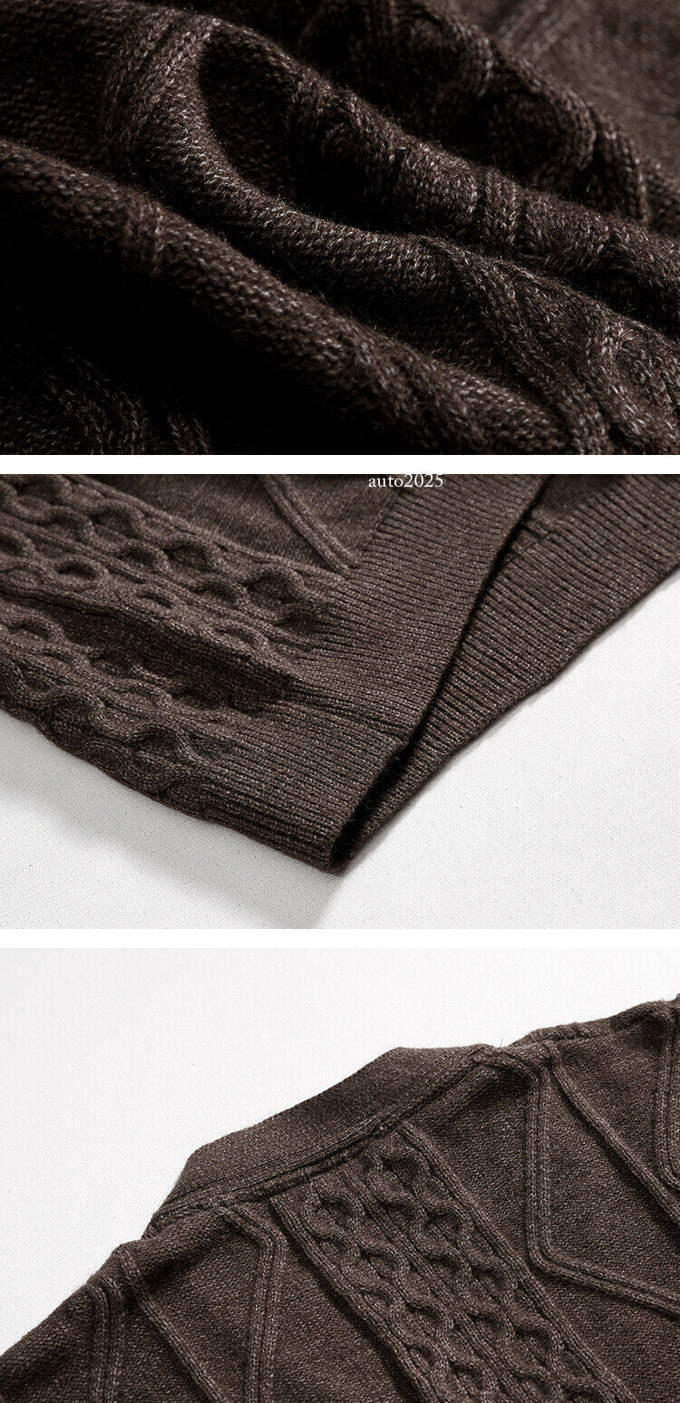Retro Style V Neck Mens Loose Fit Knitwear Cardigan Sweater Coat Spring Outwears 20