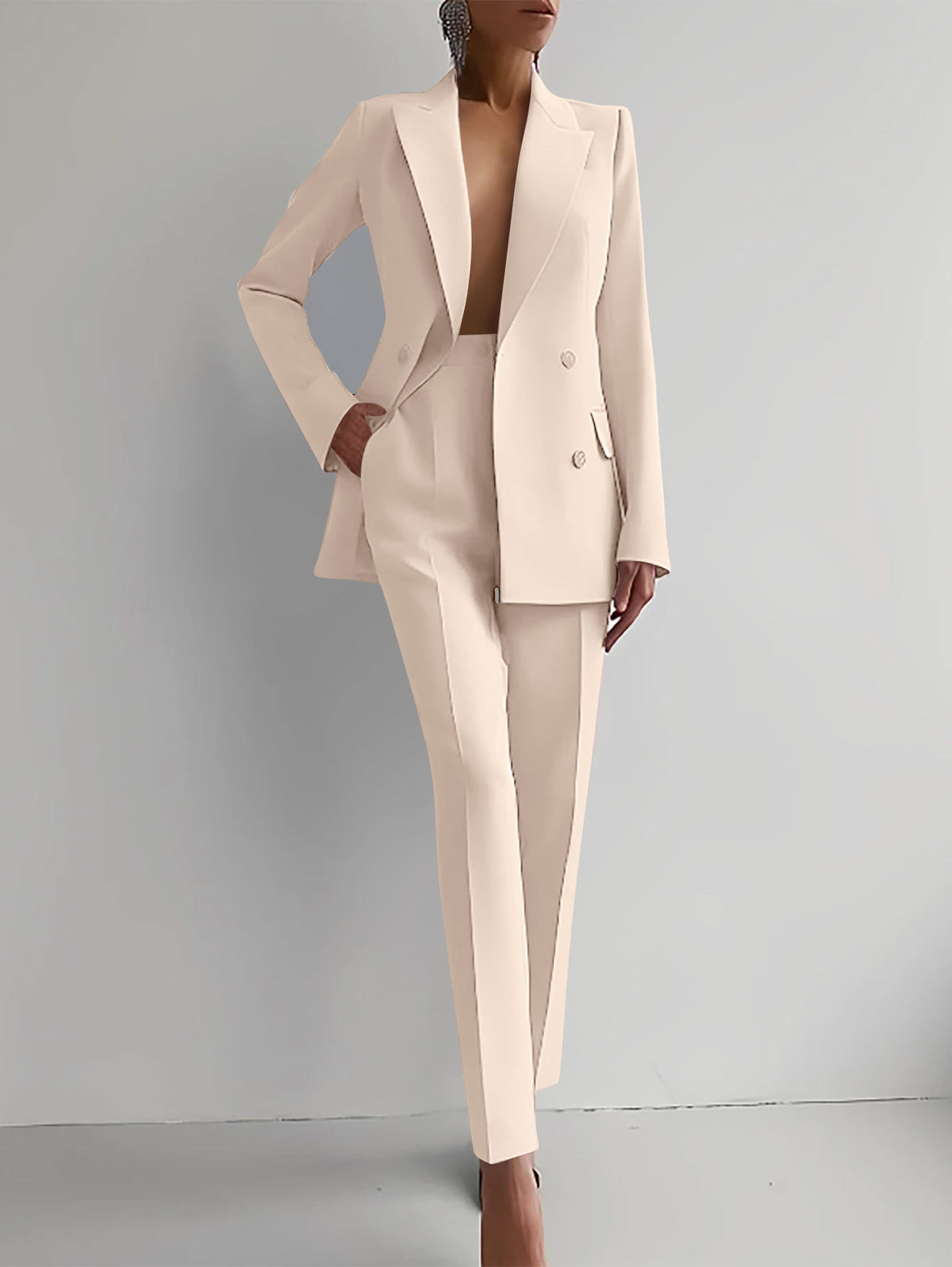 Fashion Womens Casual Professional Wear Jacket+pants 2 Pcs Suits Office Coat 25