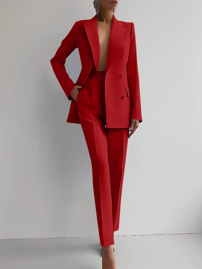 Fashion Womens Casual Professional Wear Jacket+pants 2 Pcs Suits Office Coat 27