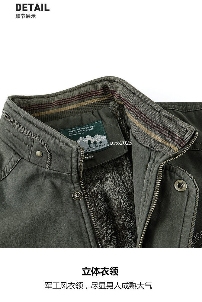 Motorcycle Men Parkas Jacket Camping Thick Heating Work Wear Casual Cotton Coats 8