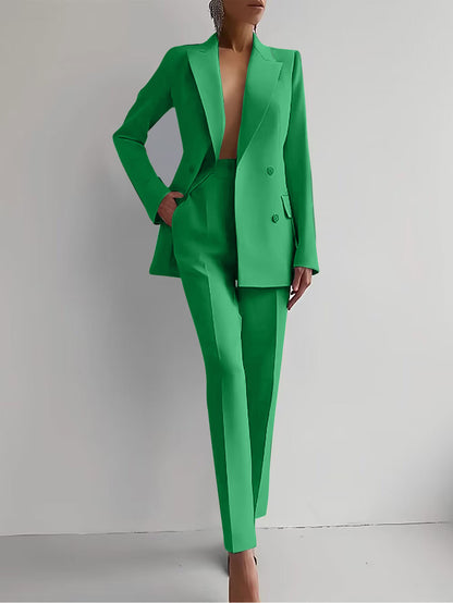 Fashion Womens Casual Professional Wear Jacket+pants 2 Pcs Suits Office Coat 28