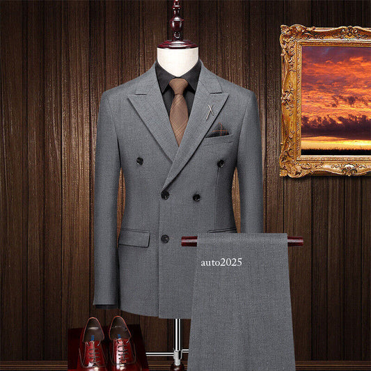 Italian Style Mens Blazers Formal Dress Double Breasted 3pcs Suits Vest Pants Sz 1