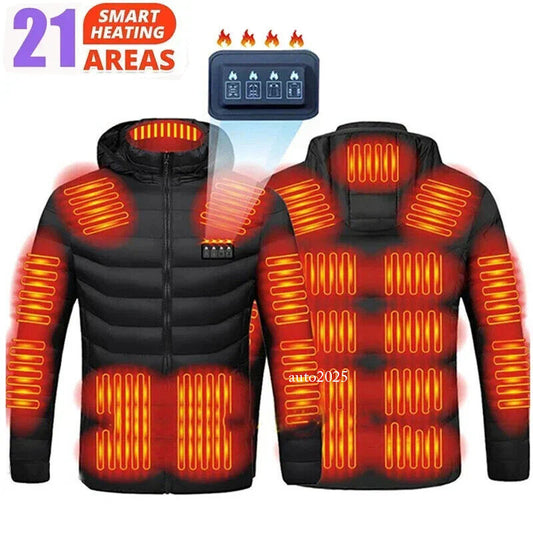 Men Heated Jackets Outdoor Coat USB Electric Battery Long Sleeves Heating New 1