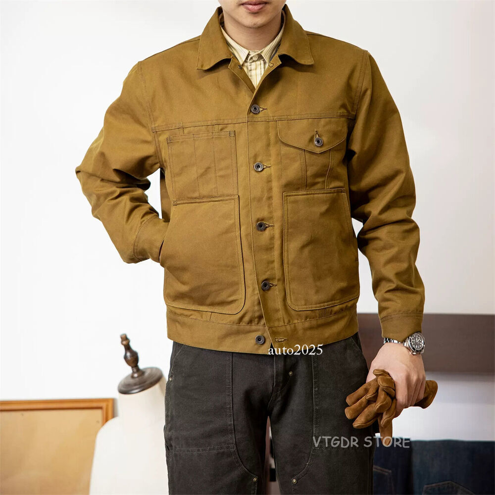 Red Tornado Short Lined Waxed Canvas Cruiser Jacket Rugged Yellowstone Outerwear 2