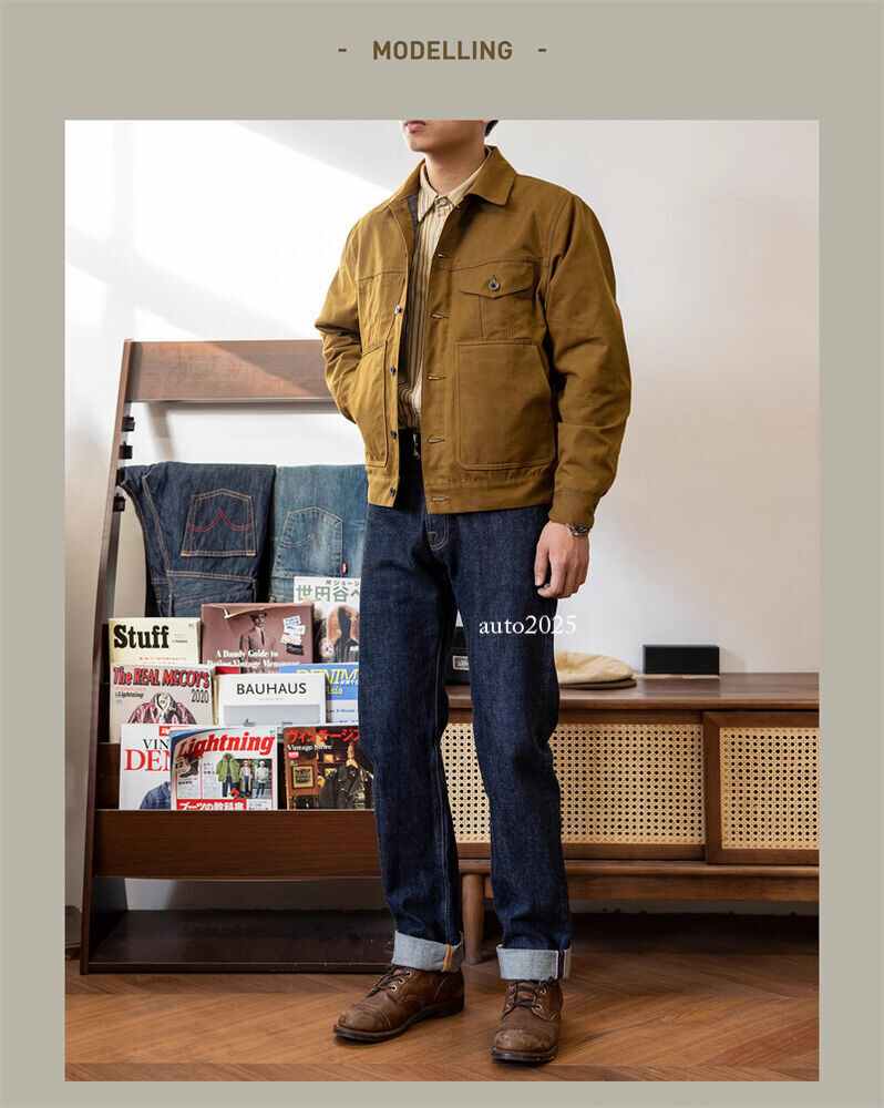 Red Tornado Short Lined Waxed Canvas Cruiser Jacket Rugged Yellowstone Outerwear 7