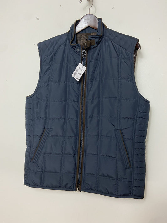 NWT Jos . A Banks Size Medium Quilted Vest Navy Blue Zip Front $195 1