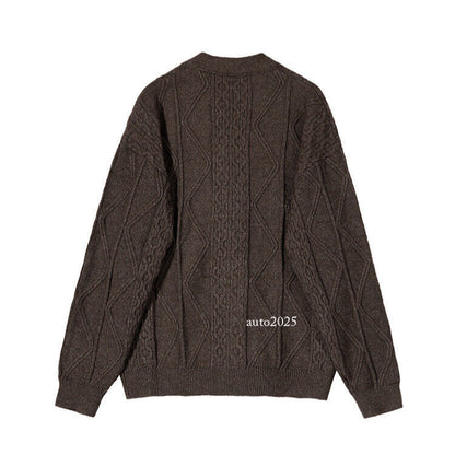 Retro Style V Neck Mens Loose Fit Knitwear Cardigan Sweater Coat Spring Outwears 7