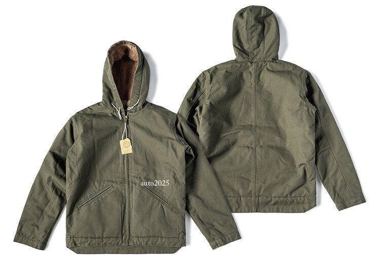 Men's Flight Jacket Outdoor Active Jacket Cold Winter Fleece Hooded Casual Coats 14