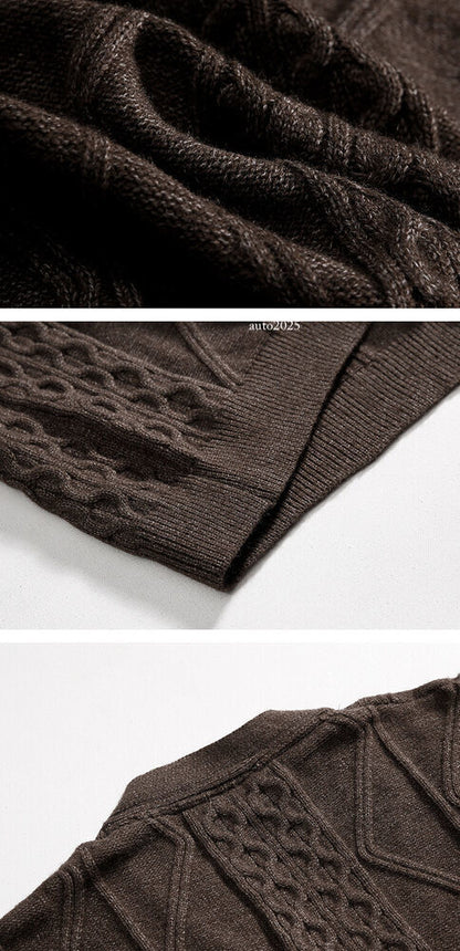 Retro Style V Neck Mens Loose Fit Knitwear Cardigan Sweater Coat Spring Outwears 9