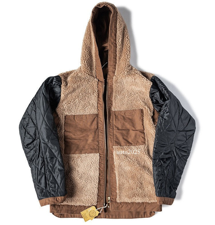 Men's Flight Jacket Outdoor Active Jacket Cold Winter Fleece Hooded Casual Coats 12