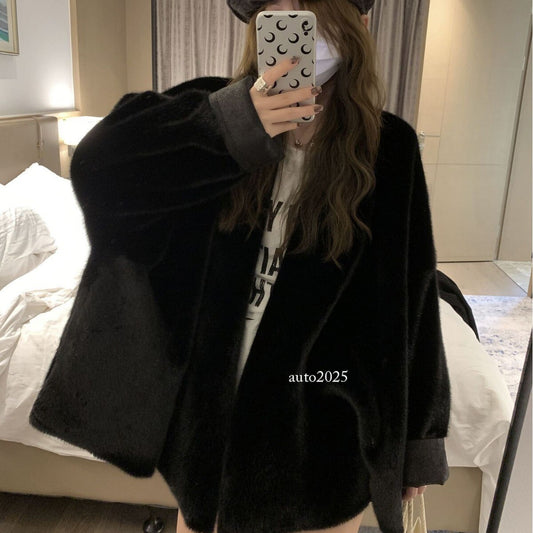 Casual Lazy Style Faux Fur Coats Warm Winter Loose Women's Furry Jackets Outwear 1