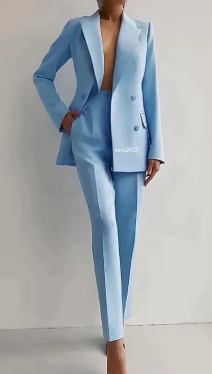 Fashion Womens Casual Professional Wear Jacket+pants 2 Pcs Suits Office Coat 15