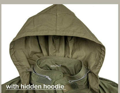 Red Tornado Retro M65 Jacket OG107 US Military Workwear Hooded Coat Windbreaker 8