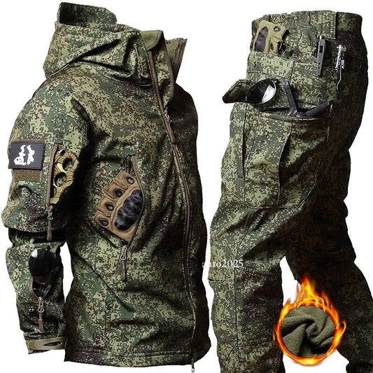 New Waterproof Set for Men's Winter Hooded Jacket+pants 2-piece Set 1