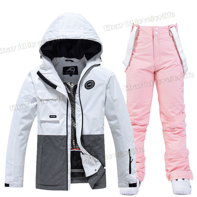 Winter Women's Ski Suits Jacket Waterproof Coat Snow Pants Snowboard Snowsuits 34