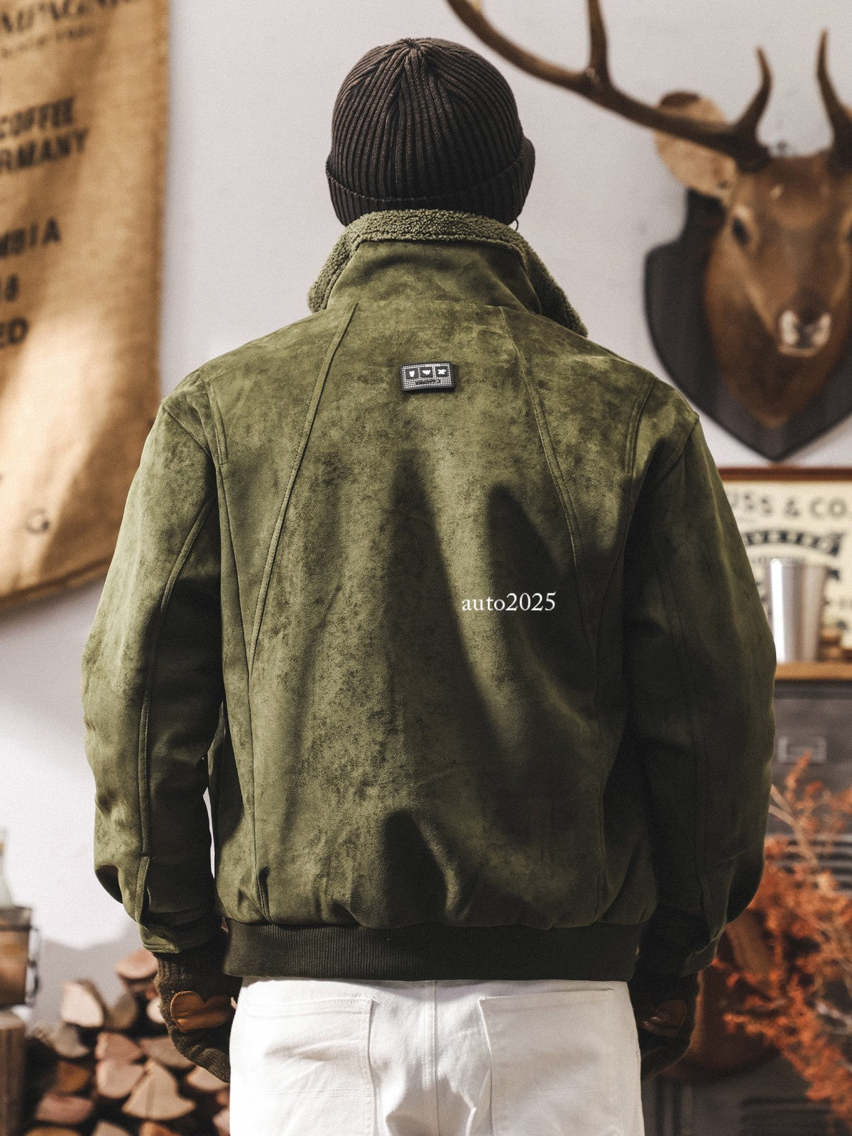 Retro Thicken Leather Cotton Coat Mens Winter Warm Cotton Jacket Suede Zip Coat 5