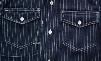 WESTERN SHIRTS Men's Work Shirt Denim Shirt Stripe Shirt Vintage Casual Coat 10