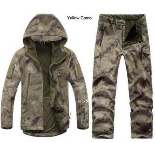 Camouflage Hunting Clothing Tactical Military Fleece Jacket Uniform Pants Suits 1