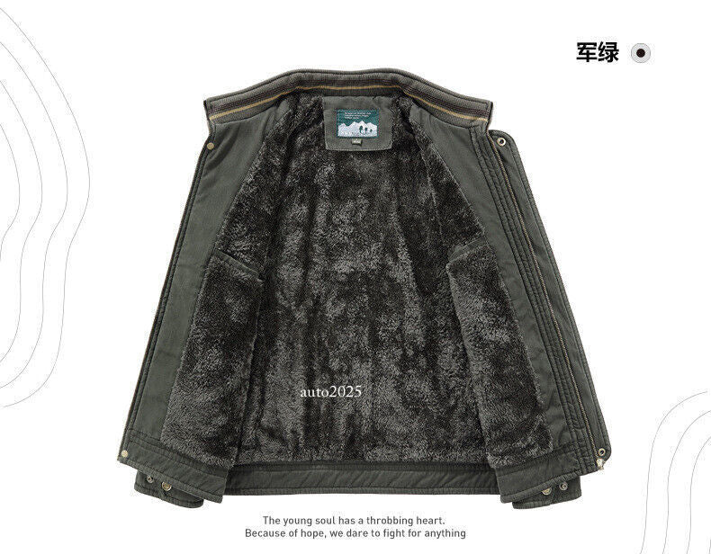 Motorcycle Men Parkas Jacket Camping Thick Heating Work Wear Casual Cotton Coats 14