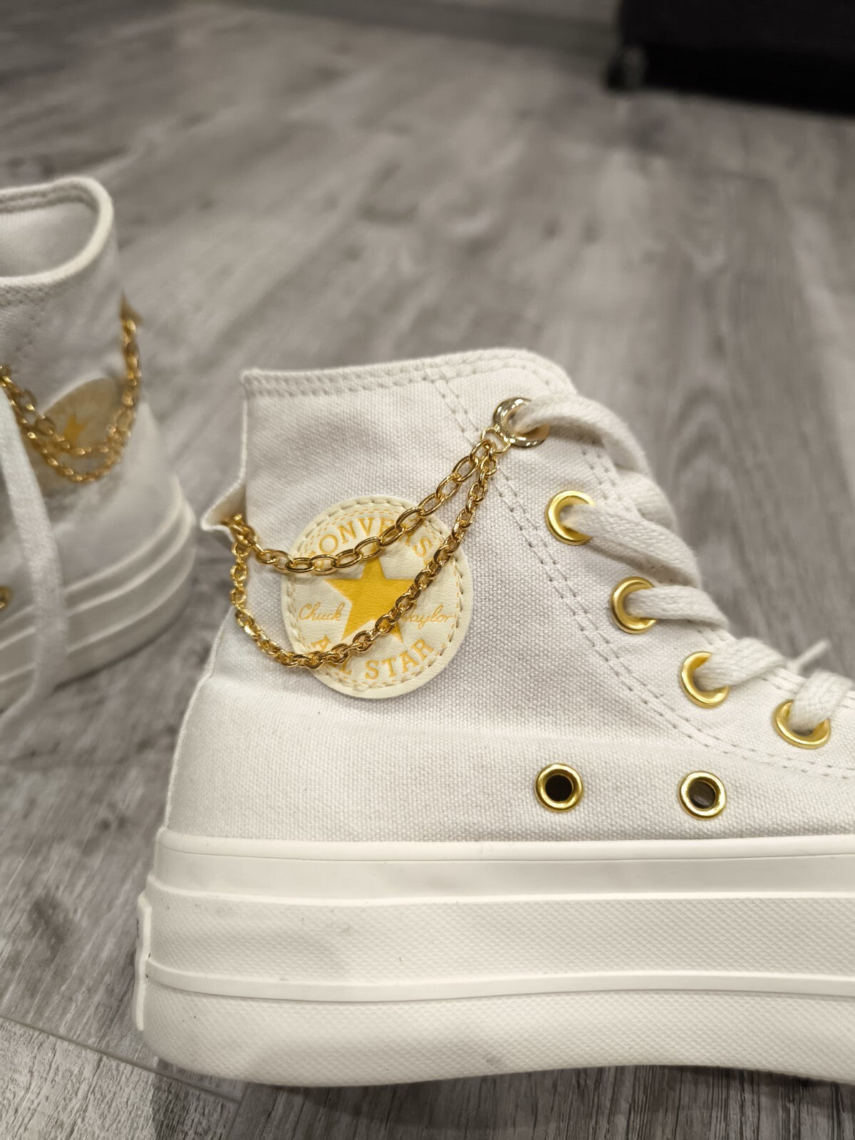 Converse Mid White Sneakers Size 35 UK3 US 5 5